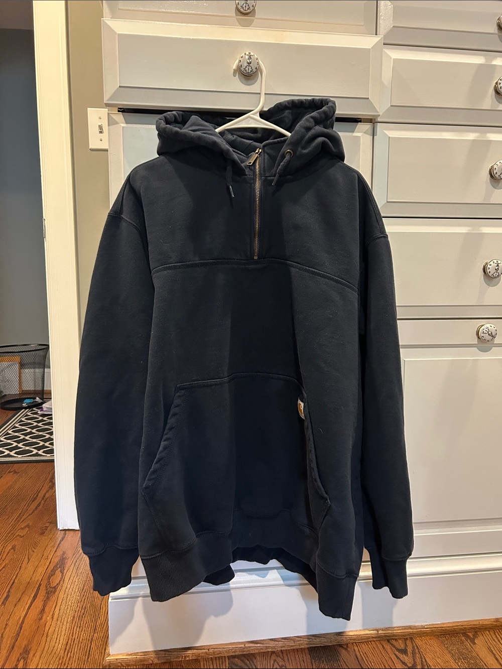 Men's Navy Half-Zip Hooded Sweatshirt - Carhartt